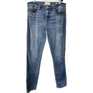 Frame Le High Skinny Leather Side Seam Piping Jeans Size 29